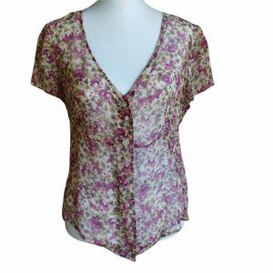 Robbie Bee Petite vintage 2-piece floral silk dress and jacket set size 10P